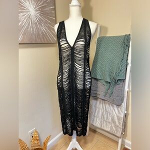Black Halter Neck Swimsuit Coverup